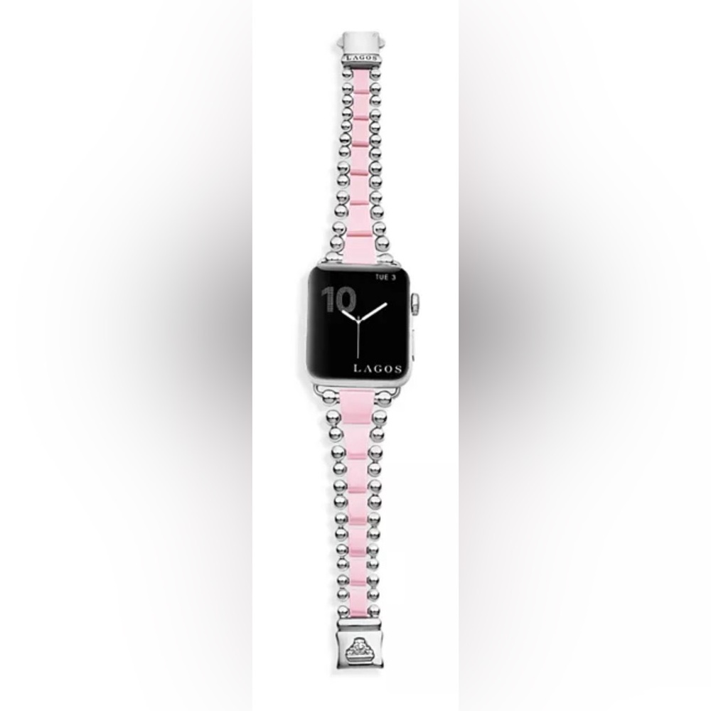 LAGOS Smart Caviar Bracelet For Your Apple Watch SS & Pink Ceramic. New in Box. - Picture 7 of 11